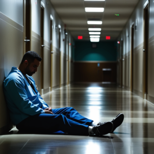 Person in hallway of hospital